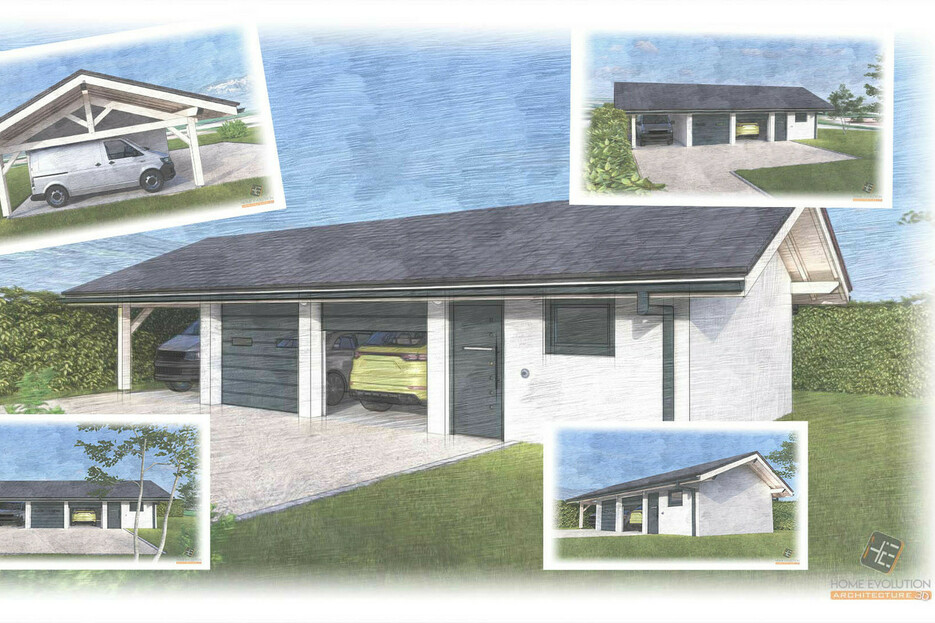 Abri de voiture 3 places + Local